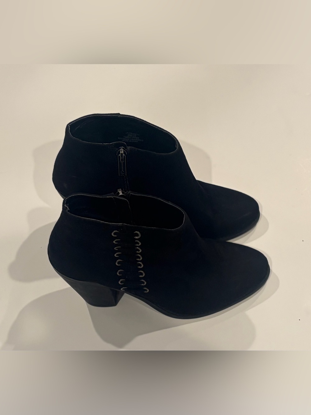 Jessica Simpson Black Suede Ankle Booties with Side Zipper - Size 9M